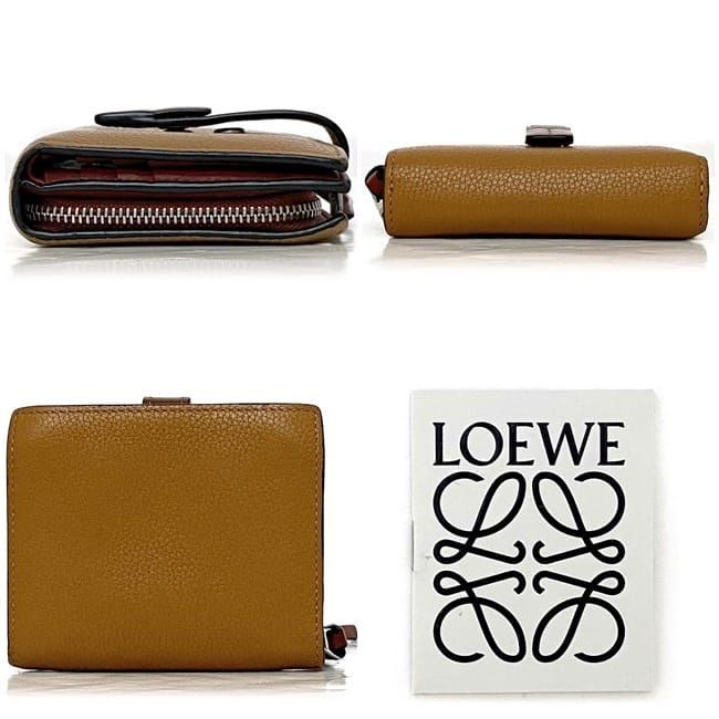 Loewe Bifold Wallet Brown Anagram C660z41x01 Excellent Condition