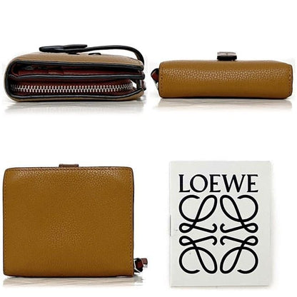 Loewe Bifold Wallet Brown Anagram C660z41x01 Excellent Condition