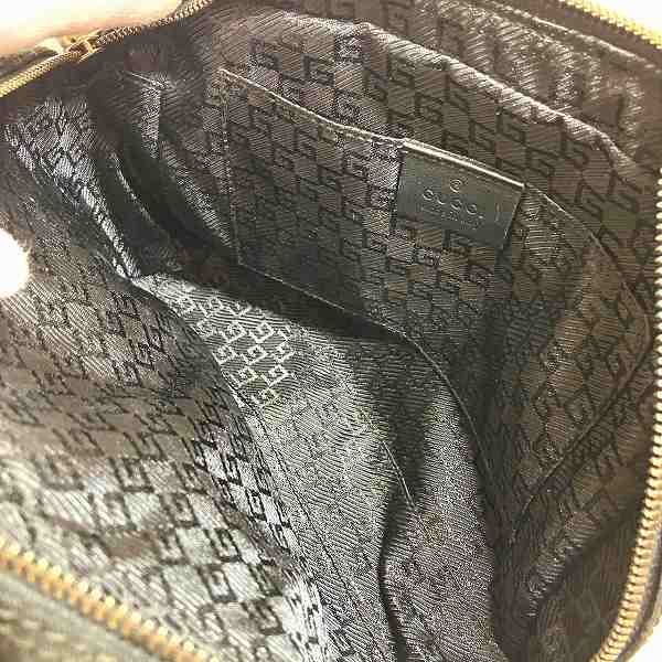 Gucci 203998 Black Canvas And Leather Bag Second Bag Men's