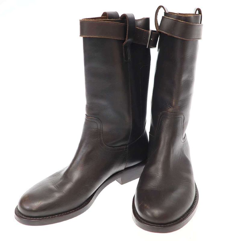 Louis Vuitton Heel Logo Leather Engineer Boots Go0032 Brown 7