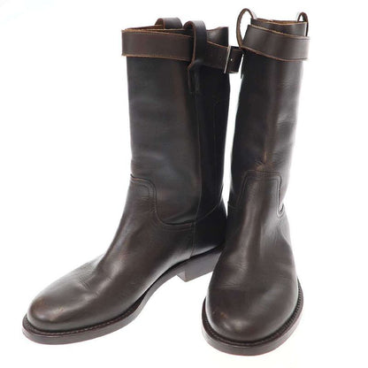 Louis Vuitton Heel Logo Leather Engineer Boots Go0032 Brown 7