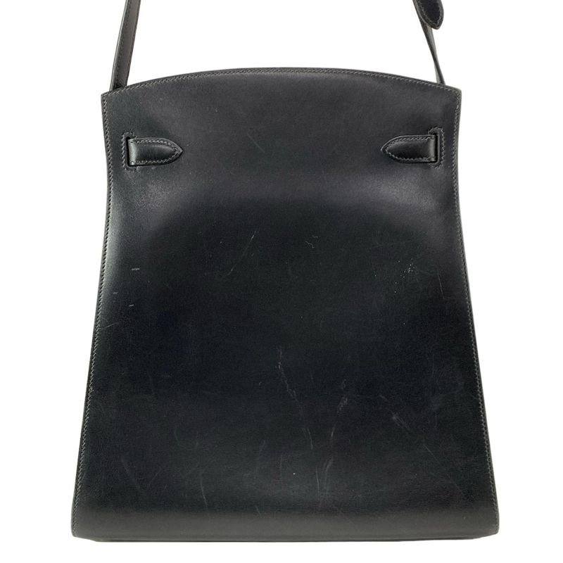 Hermes Kelly Sport GM Black Outside Stitching/gold Hardware