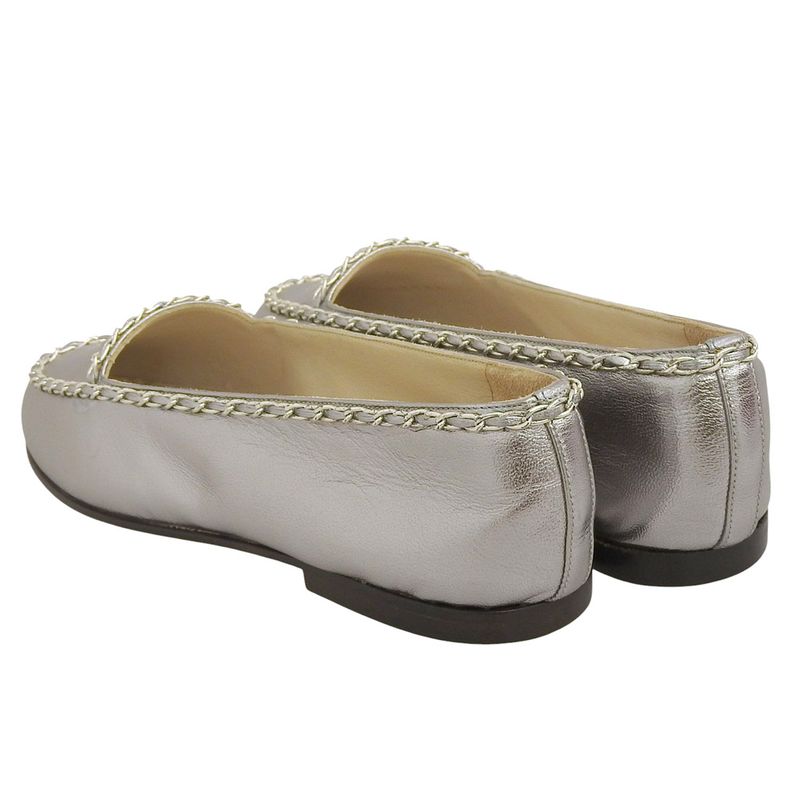 With Box Chanel Current Logo Chain-trimmed Flat Shoes Loafers 36 23cm (9.06in)