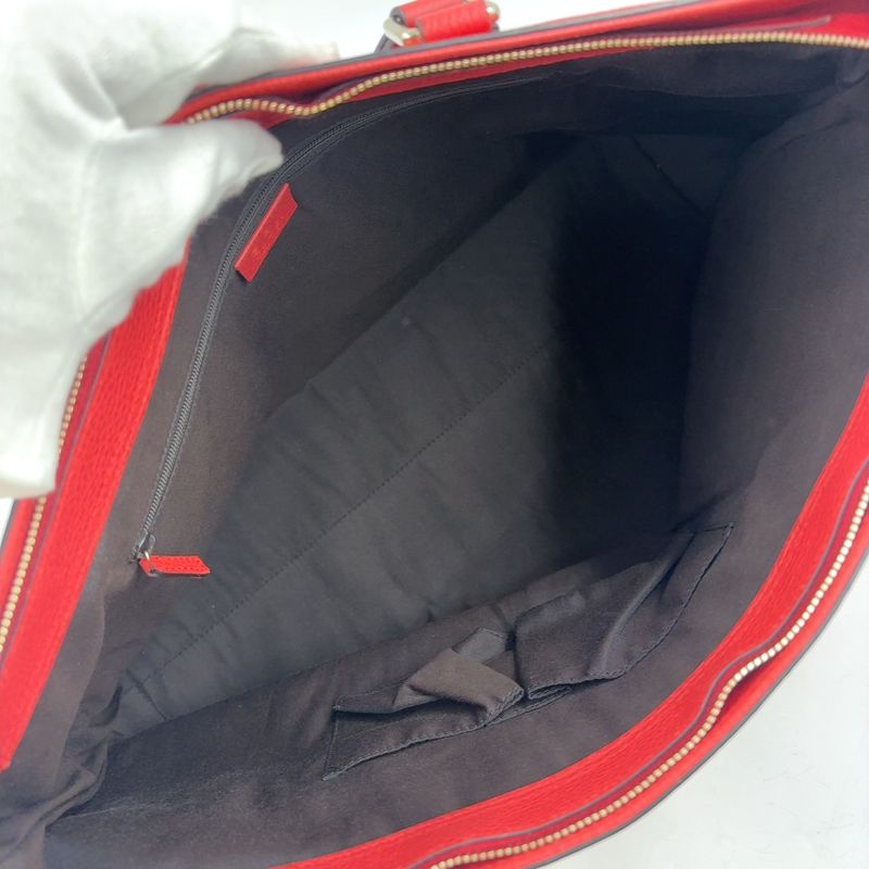 Gucci Bamboo Leather Pin Cles D Tote Bag Gold 365345