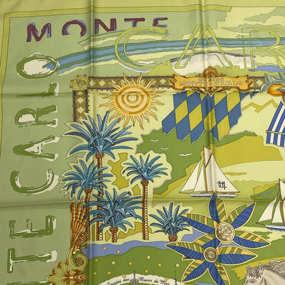 Hermes Carre 90 Silk Scarf Painter's Treasure Chest Monte Carlo Monte Carlo