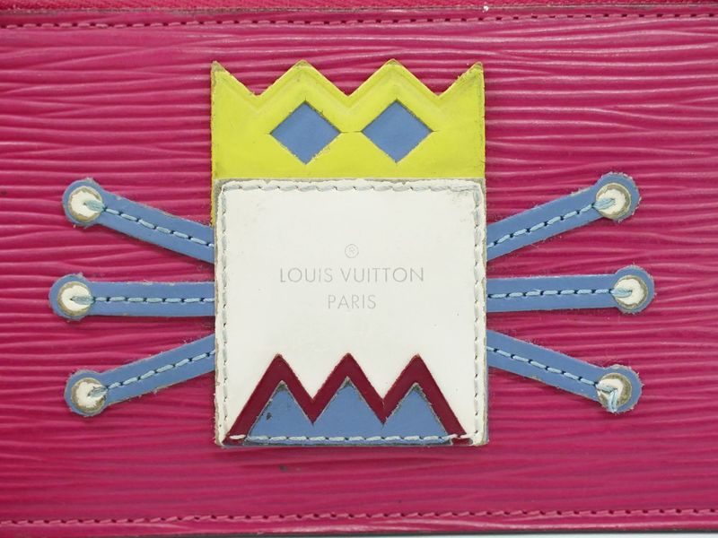 Authentic Louis Vuitton LV Pochette Cles Tribal Mask Epi Leather Coin Case
