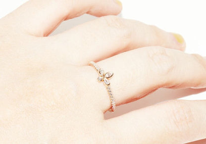 Tiffany & Co Ring 18K Pink Gold Diamond Fleur-de-lis Ring