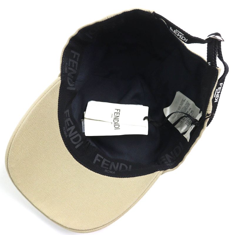 Fendi Fxq675 Cotton Logo Floral Rose Embroidery Baseball Cap Hat Cap Beige