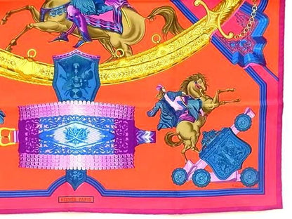 Hermes Hommage A L&#039;amitie Franco Hellenique Carré 90 Silk 100% Large