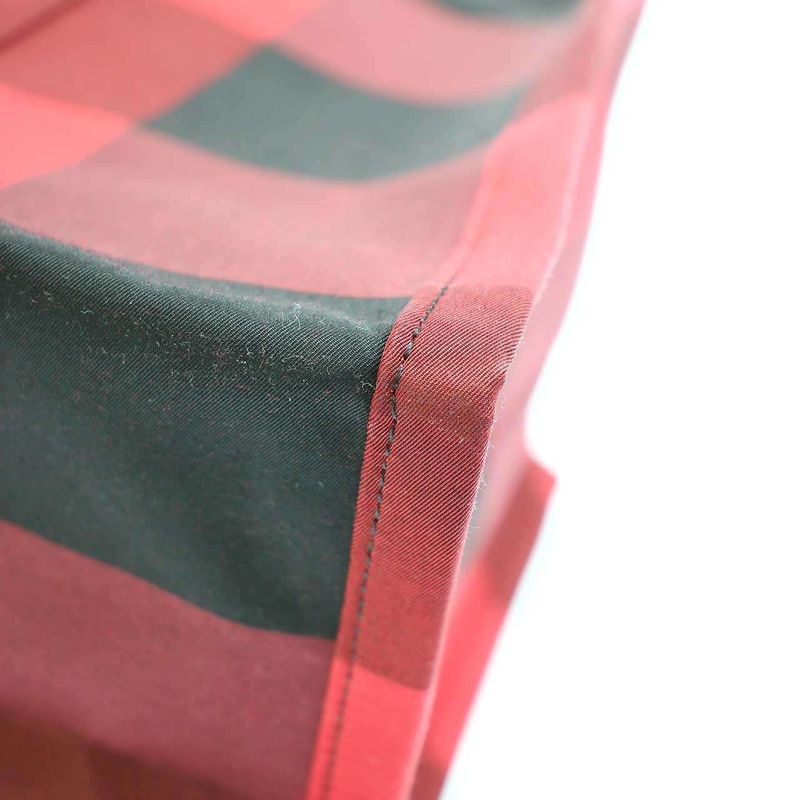 Christian Dior 19aw Double L Canvas Check Tote Bag 50-Ma-0179 Red