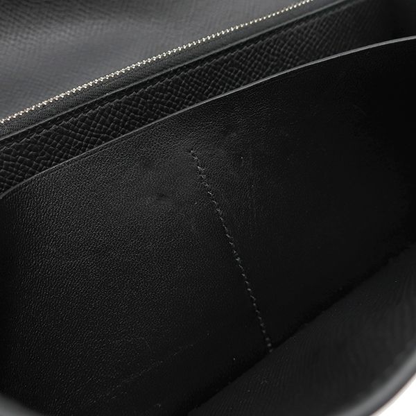 Hermes Long Wallet Kelly Wallet Long Vaux Epson Black Silver Hardware Black B