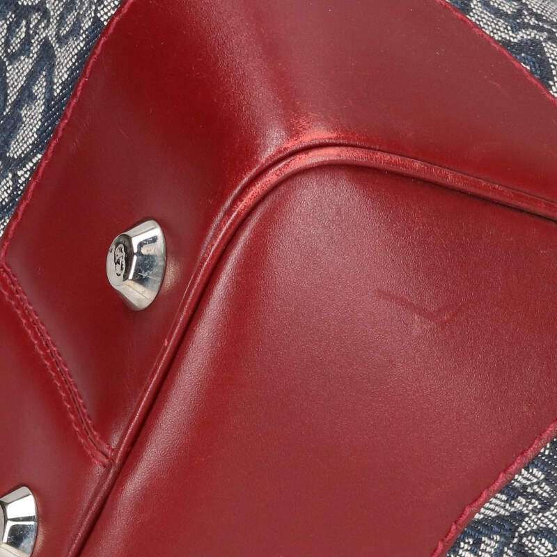 Christian Dior Trotter Pattern Leather Switched Mini Boston Bag Women's