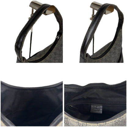 Gucci One Shoulder Bag GG Canvas 105649 Hobo Soho Black Gray