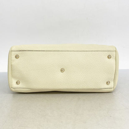 Gucci Handbag Bamboo 323660 Leather Ivory Chien Pan Gold Hardware Women