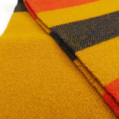 Hermes Cabas Wool Muffler Striped Mustard Yellow Hermes