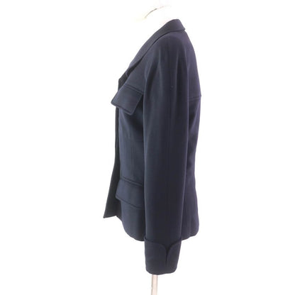 CHANEL 98A P12245 100% Cashmere Jacket With Coco Mark Buttons Dark Navy 38 Made