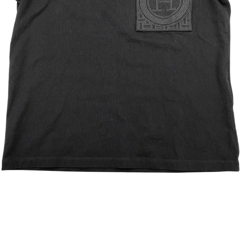 Hermes Short Sleeve T-Shirt Embroidered Pockets H4h4615da0234 Size 34 Cotton