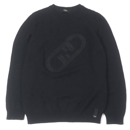 Fendi 2022 Fzx088 100% Wool FF Logo Zucca Bijoux Sweater Long Sleeve Knit