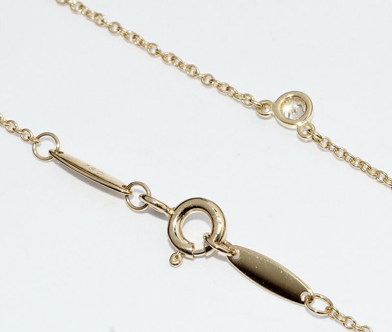 Tiffany & Co Pendant Necklace 18K Yellow Gold Diamond 1P (005ct) Elsa Peretti