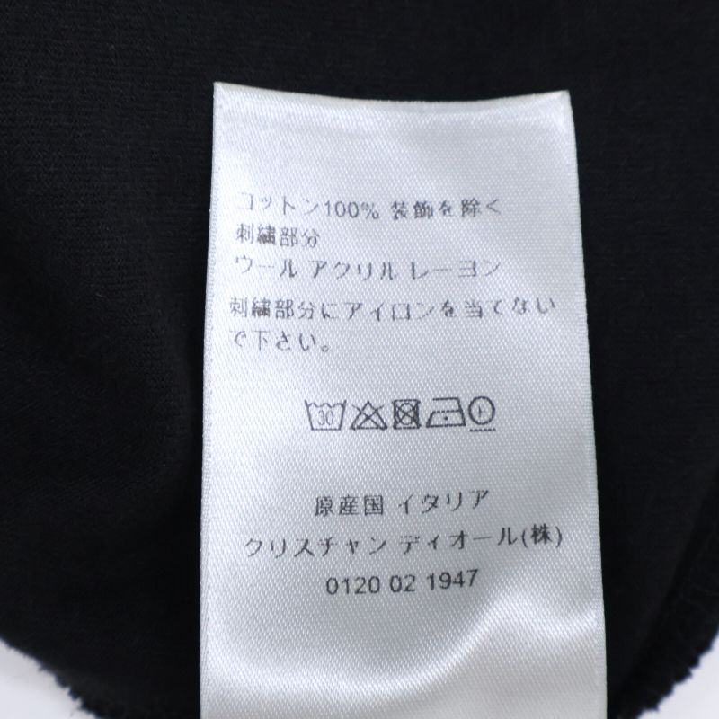 DIOR 19AW Black 293j645a0677 Atelier Embroidery Short Sleeve T-shirt XXL
