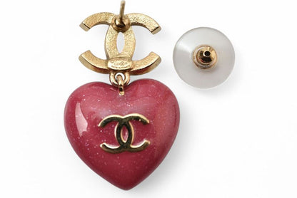 Chanel Earrings Chanel CC Coco Heartmochief Gold Rose C23