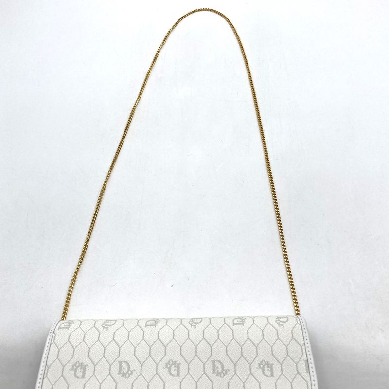 Dior Christian Dior Crossbody Honeycomb Shoulder Bag White Pvc/leather Women