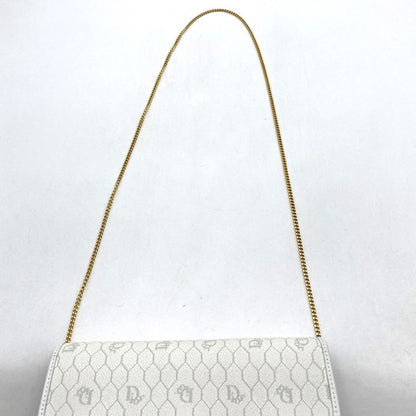 Dior Christian Dior Crossbody Honeycomb Shoulder Bag White Pvc/leather Women