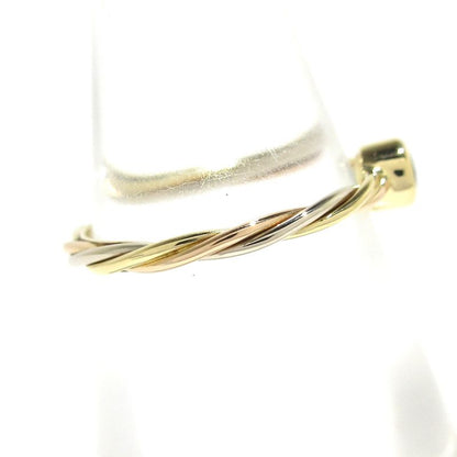 Cartier Ring 50 Trinity Twisted 18K Three-color And Emerald