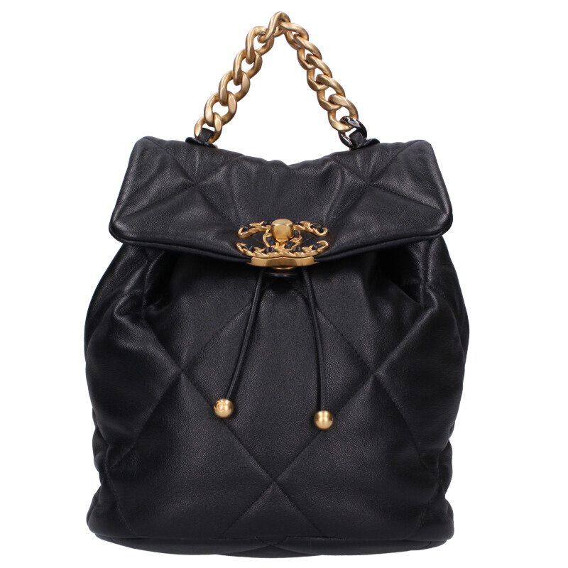 Chanel 19 As4223 Coco Mark Turnlock Quilted Chain Backpack Men's