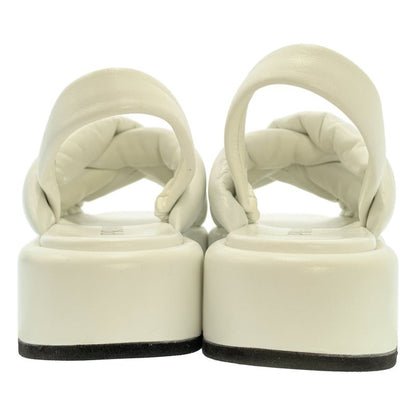 Prada Leather Platform Sandals - 36 1 2 - White - Women's
