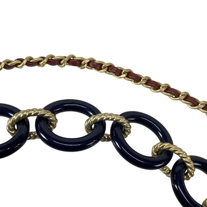 Chanel Shoulder Bag Matelasse Navy Marine Charm / Vintage Gold Hardware /