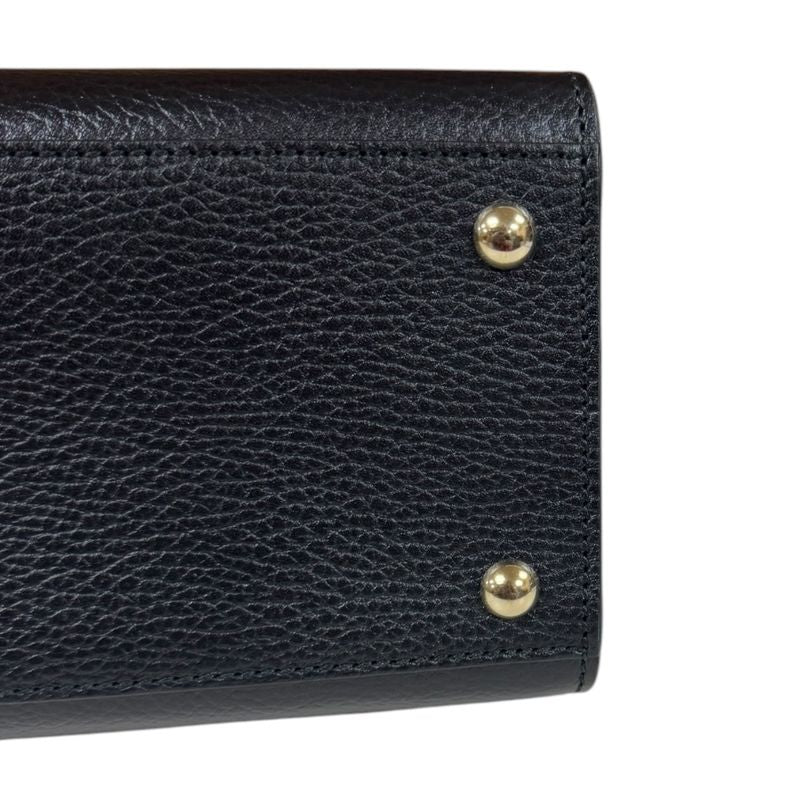 Gucci Outlet Interlocking G Soho Shoulder Bag Leather 607722 Black Ladies Gucci