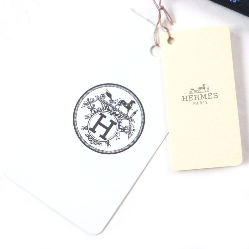  Hermes 2020 349289t 63% Silk Anthracite/ciel/orang Cravat Paisley Dot Tie