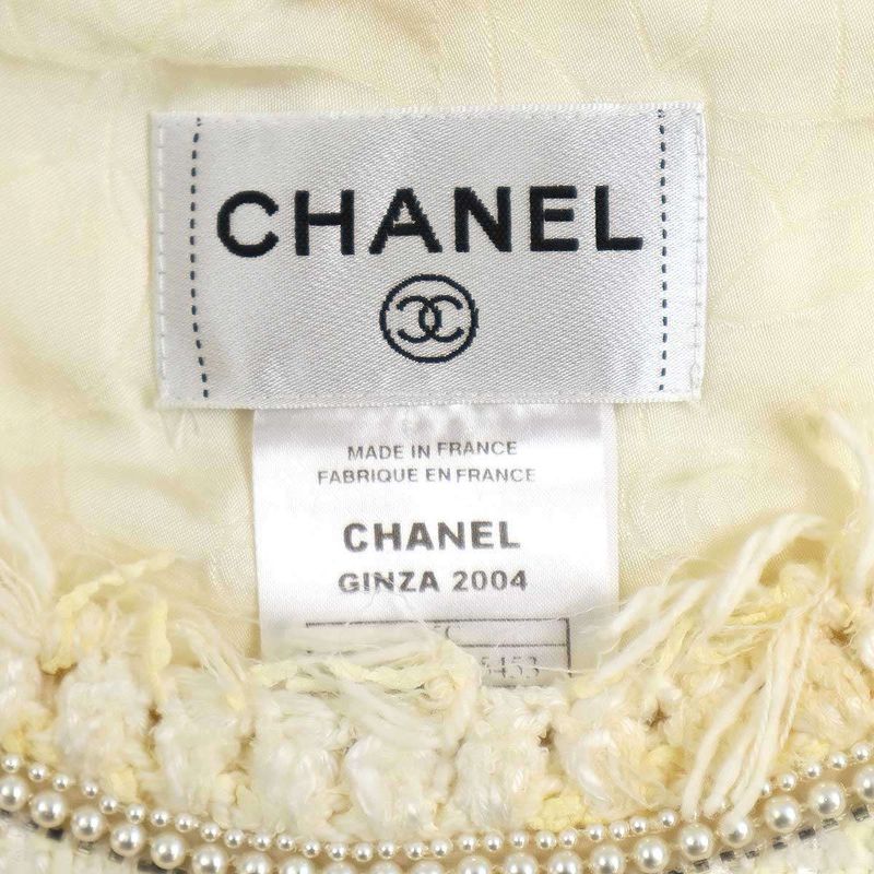 Chanel 2005c Ginza Store Only Faux Pearl Sleeveless Tweed Top P25200v15453