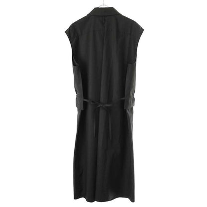 Hermes 23ss Sleeveless Cotton Shirt Dress 3e0565dt Black 42