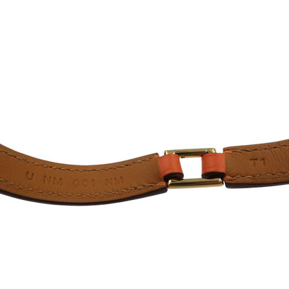 Hermes Rival Doubletour Engraved U Vossift Orange 2-strand Bracelet 1342 Hermes