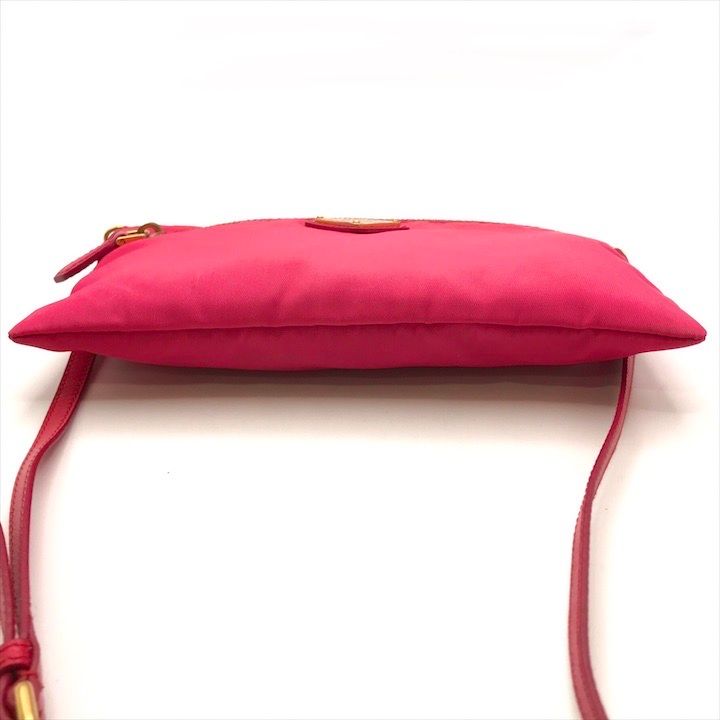 Prada Triangle Logo Nylon Tessuto Mini Shoulder Bag Pouch Pink