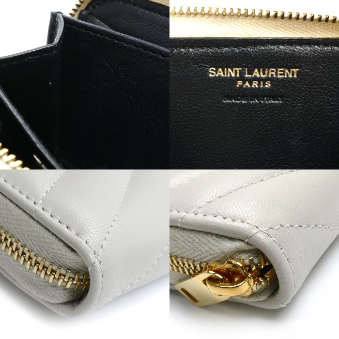 Saint Laurent Paris Cassandra Matelasse Coin Case Ivory 753788 Ladies Preowned