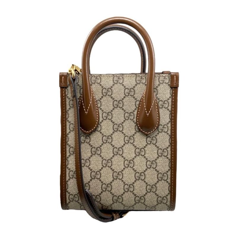 Gucci Handbag Shoulder Bag with Interlocking G Mini Tote Bag 671623 GG Supreme