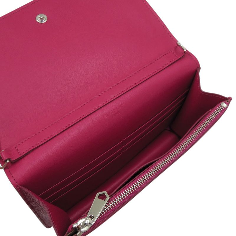 Balenciaga Pandora Chain Wallet Leather Magenta Long Wallet 1049 Balenciaga