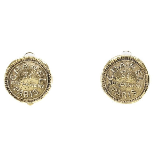Chanel 31 RUE Cambon Vintage Gold Plated Ladies 10.2g Earrings