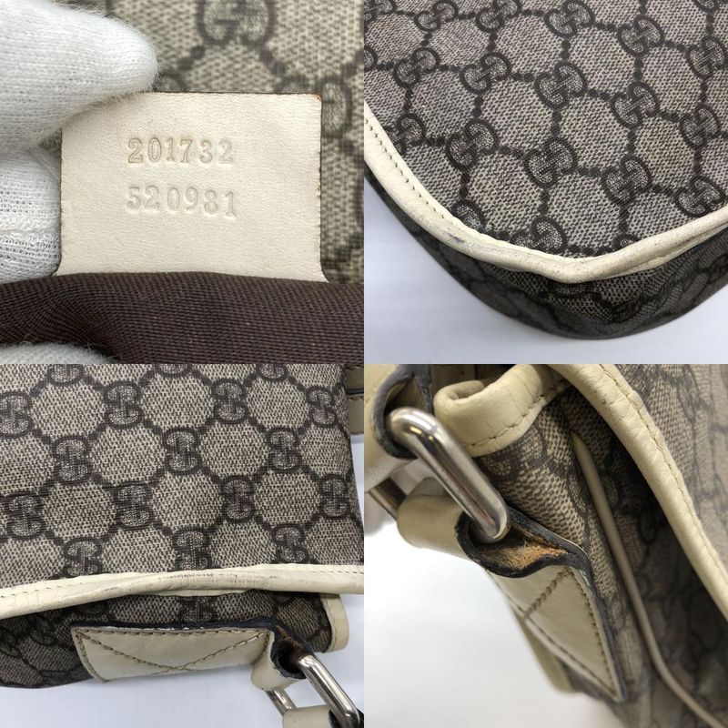 Gucci 201732 Shoulder Bag Messenger Bag GG Supreme Leather Beige Women Men