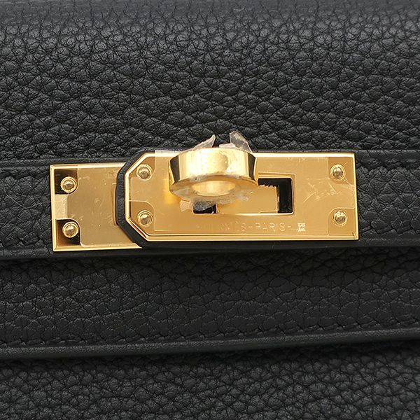 Hermes 2-Way Bag Kelly 25 Internal Stitching Togo Black Gold Hardware Black