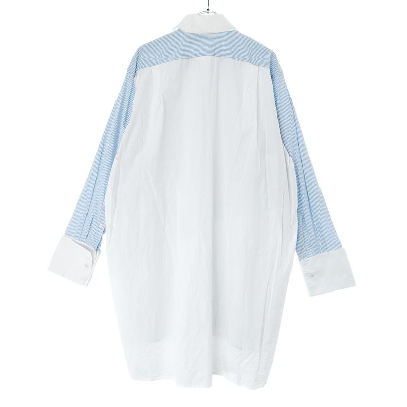 Loewe Asymmetrical Bib Striped Shirt S540y06x62 Blue and White 38