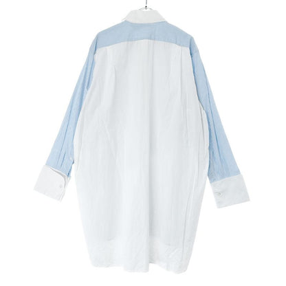 Loewe Asymmetrical Bib Striped Shirt S540y06x62 Blue and White 38