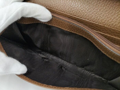 Gucci Bifold Long Wallet In GG Canvas Beige Brown 346058