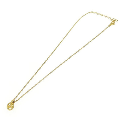 Christian Dior GP CD Logo Twist Circle Necklace Women's Gold 424328 Necklace