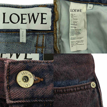 Loewe × Paula's Ibiza Paula's Ibiza Damaged Leather Patch Gradation Denim Pants