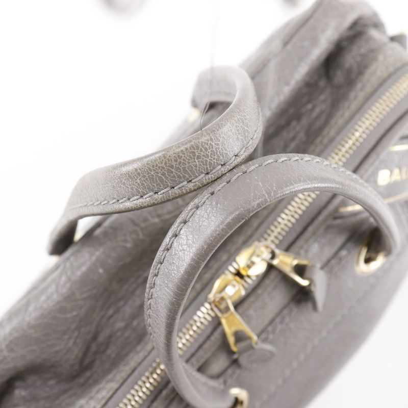 Balenciaga Blanket Square S 2WAY Shoulder 466541 Leather Gray Women's Handbag