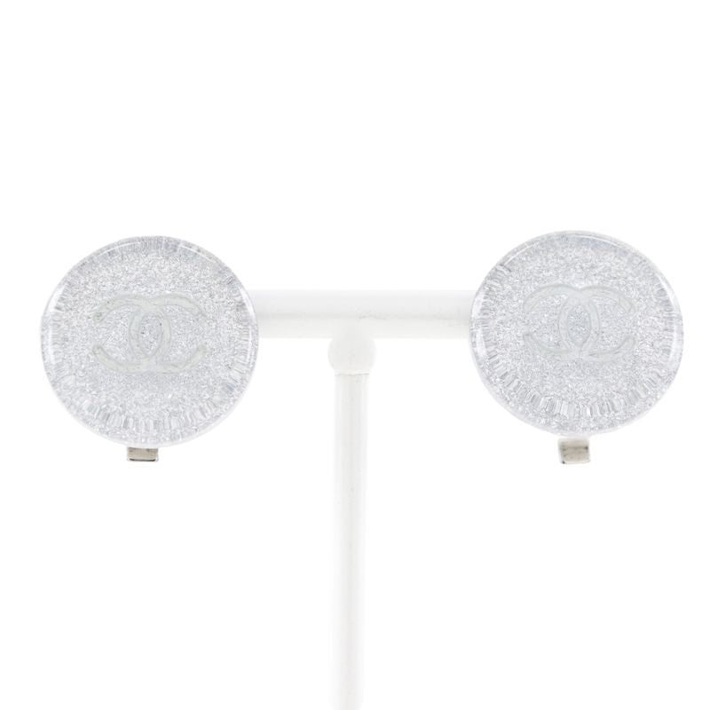 Chanel Coco Mark Plastic Silver 00A Ladies 5.8g Earring